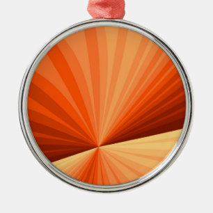 Modern Abstract Orange Red Vanilla Graphic Fractal Metal Ornament