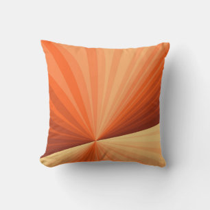 Modern Abstract Orange Red Vanilla Graphic Fractal Outdoor Pillow