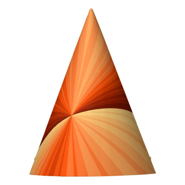 Modern Abstract Orange Red Vanilla Graphic Fractal Party Hat (Front)