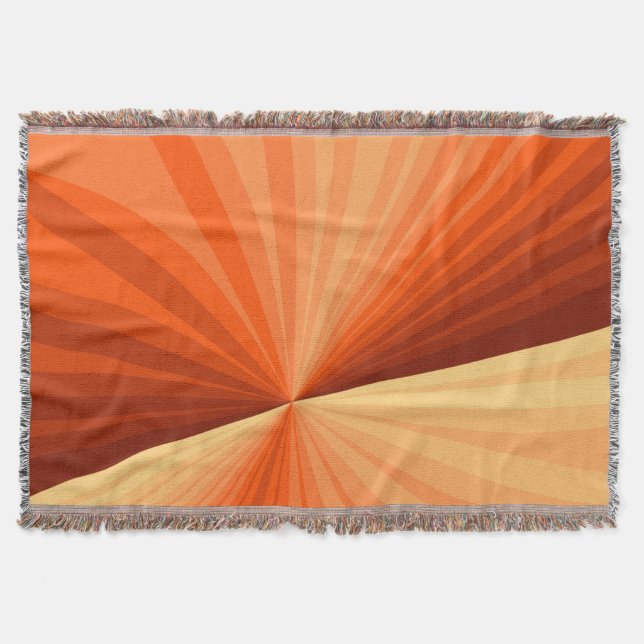 Modern Abstract Orange Red Vanilla Graphic Fractal Throw Blanket (Front)