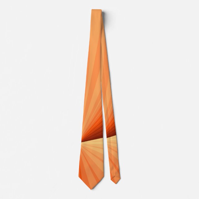 Modern Abstract Orange Red Vanilla Graphic Fractal Tie (Front)