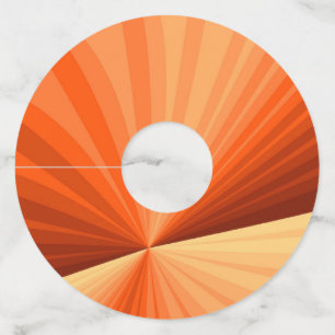 Modern Abstract Orange Red Vanilla Graphic Fractal Wine Glass Tag