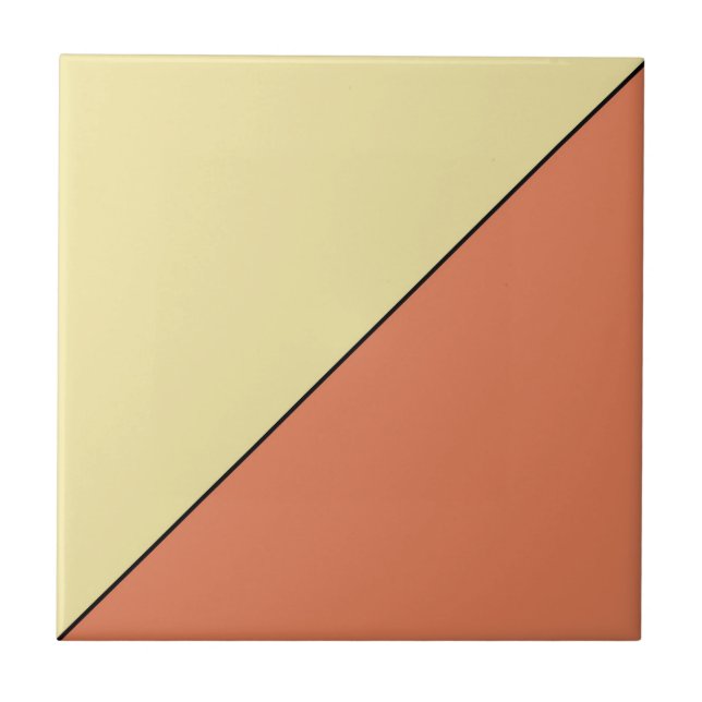 Modern Abstract Orange Yellow Geometric Triangle Tile (Front)