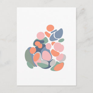 Modern Abstract Organic Shapes Art in Earthy Colou Postcard