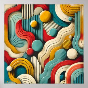 Modern Abstract organic shapes in bold Wall Art