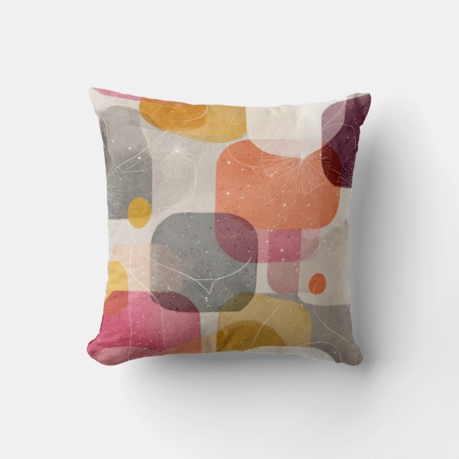 Modern Abstract Organic Shapes Throw Pillow – Eart (Front)