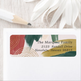 Modern Abstract Paint   Christmas Return Address 