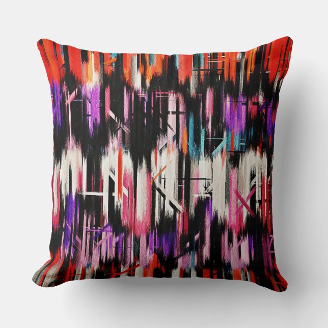 Modern Abstract Paint Colour Brush Stroke #2 Throw Pillow (Front)