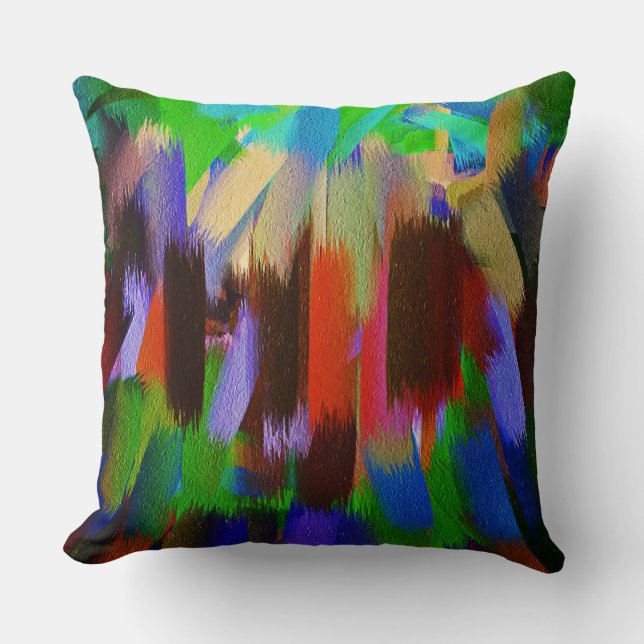 Modern Abstract Paint Colour Brush Stroke #3 Throw Pillow (Front)