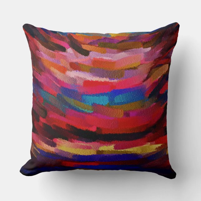 Modern Abstract Paint Colour Brush Stroke #4 Throw Pillow (Front)