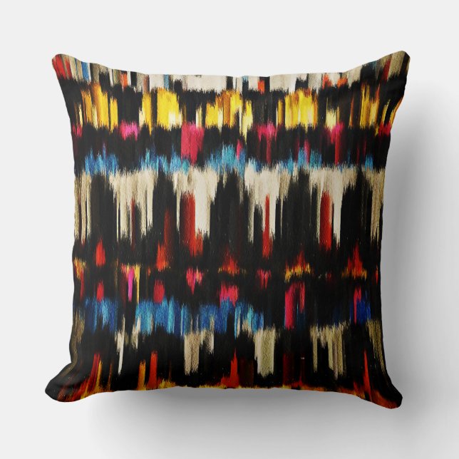 Modern Abstract Paint Colour Brush Stroke Throw Pillow (Front)