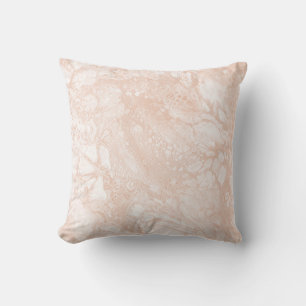 Modern Abstract Paint Pour Neutral Beige & White Throw Pillow