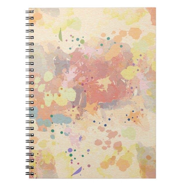 Modern Abstract Paint Splashes Notebook (Front)