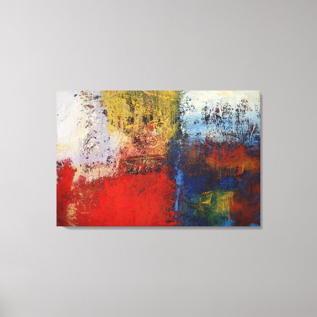 Modern Abstract Paint Wrapped Canvas - 2 Canvases (Front)