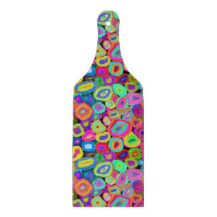 Modern Abstract Painted Funky Circles Cutting Board