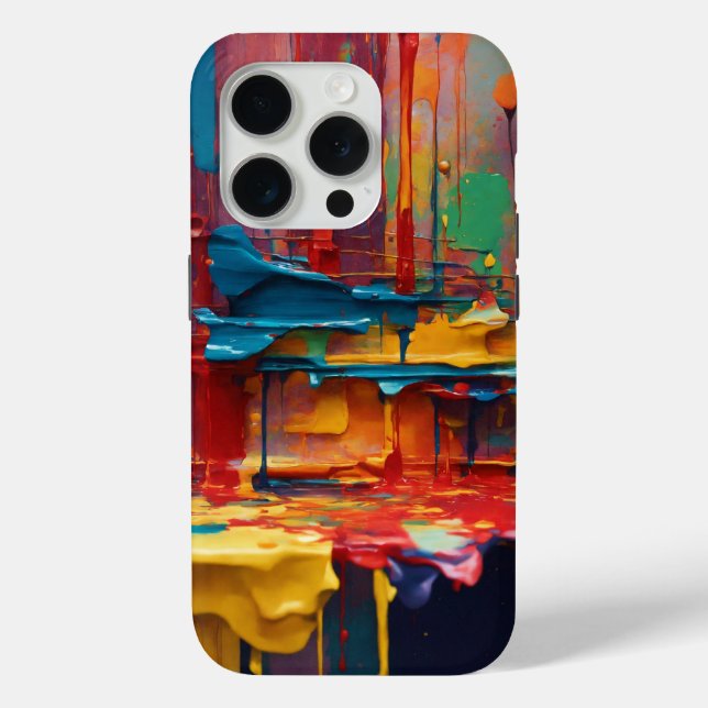Modern abstract painting iPhone 15pro case (Back)