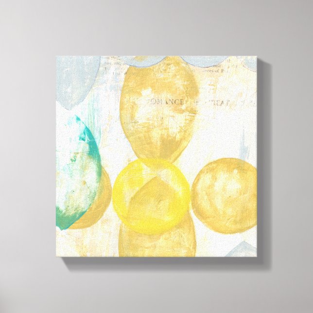 Modern Abstract Painting on Newsprint Canvas Print (Front)