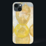 Modern Abstract Painting on Newsprint iPhone 13 Case<br><div class="desc">Romance is peaking its head out in this painting by Jennifer Goldberger. Circles and football shapes are layered on top of a newsprint background, hiding most of the words. Some peak through, especially romance. An avant garde selection that would make a great addition to your wall!</div>