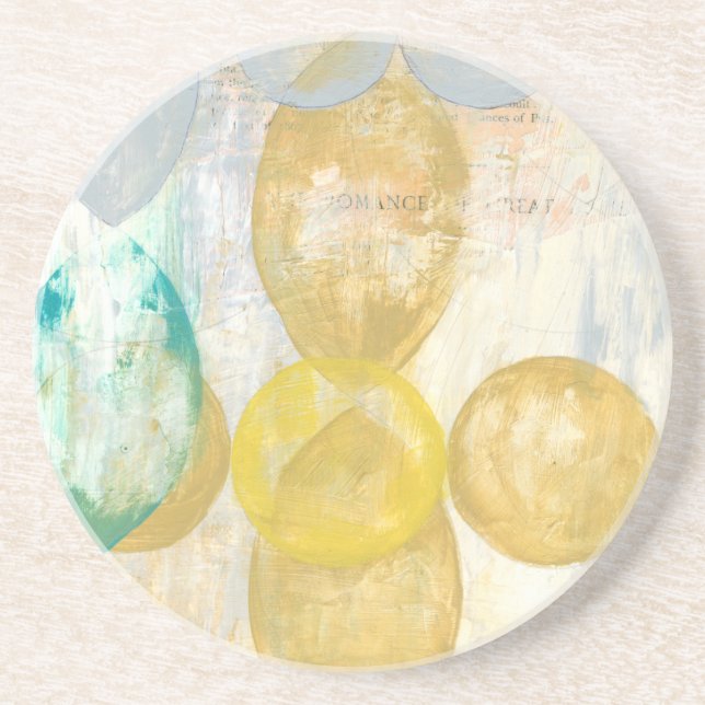 Modern Abstract Painting on Newsprint Coaster (Front)