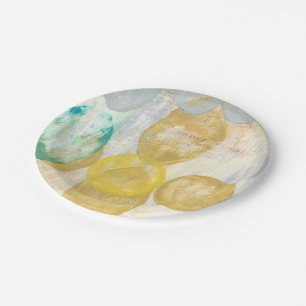 Modern Abstract Painting on Newsprint Paper Plate