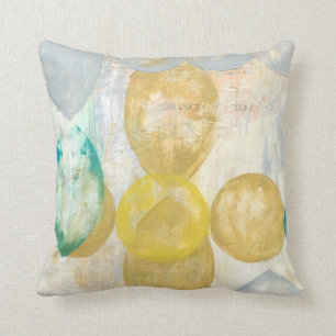 Modern Abstract Painting on Newsprint Throw Pillow