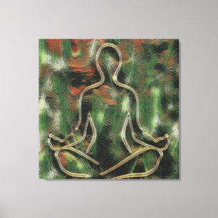 Modern Abstract Painting Yoga Meditation Green Art Canvas Print