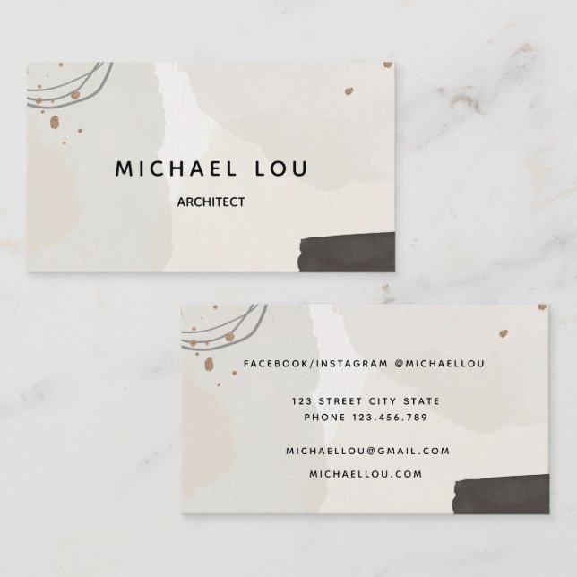 Modern Abstract Pastel NeutralTrendy Business Card (Front/Back)
