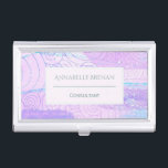 Modern Abstract Pastel Pattern Personalised Business Card Holder<br><div class="desc">Soft purple,  pink and blue pastel tone abstract art,  elegant modern business card case.</div>