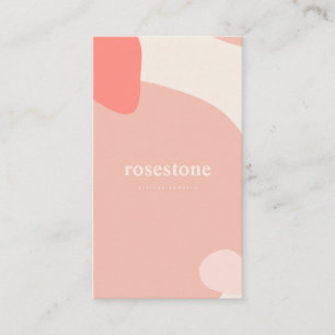 Modern Abstract Pastel Pink Blush Coral Shapes Business Card