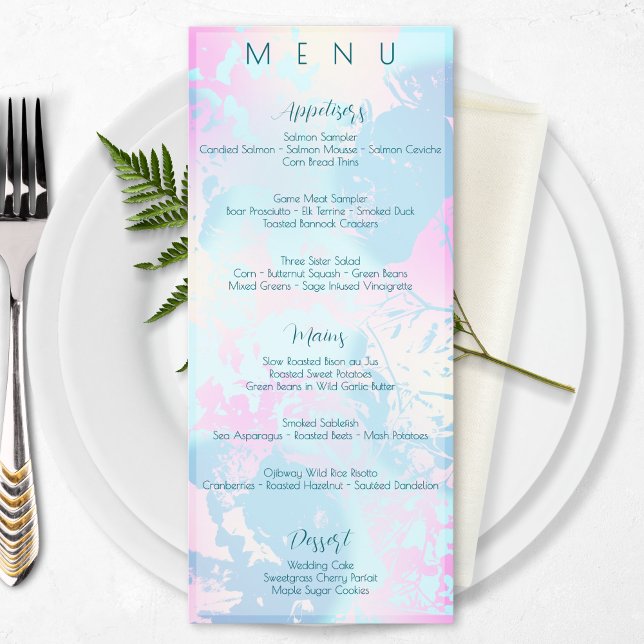 Modern Abstract Pastel Wedding Menu (Creator Uploaded)