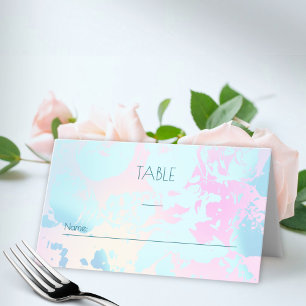 Modern Abstract Pastel Wedding Place Card