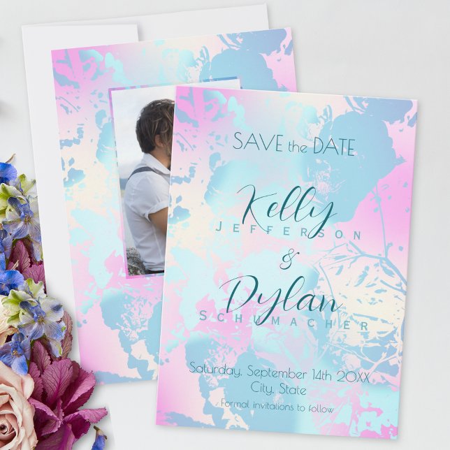 Modern Abstract Pastel Wedding  Save The Date (Creator Uploaded)