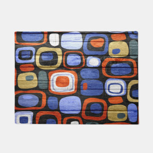 Modern Abstract Pastel Wood Look Doormat