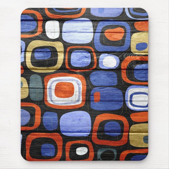 Modern Abstract Pastel Wood Look Mouse Pad (Front)