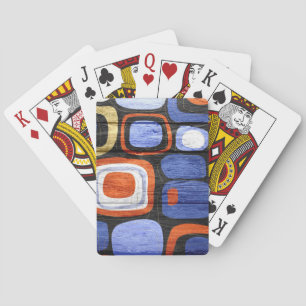 Modern Abstract Pastel Wood Look Playing Cards