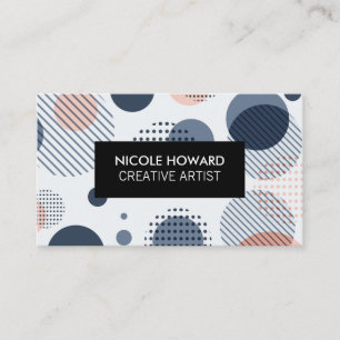 Modern Abstract Pattern Black Frame Business Card