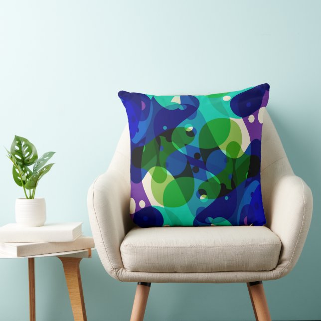 Modern abstract pattern blue throw pillow (Chair)