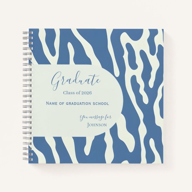 Modern abstract Pattern Graduation guest book (Front)