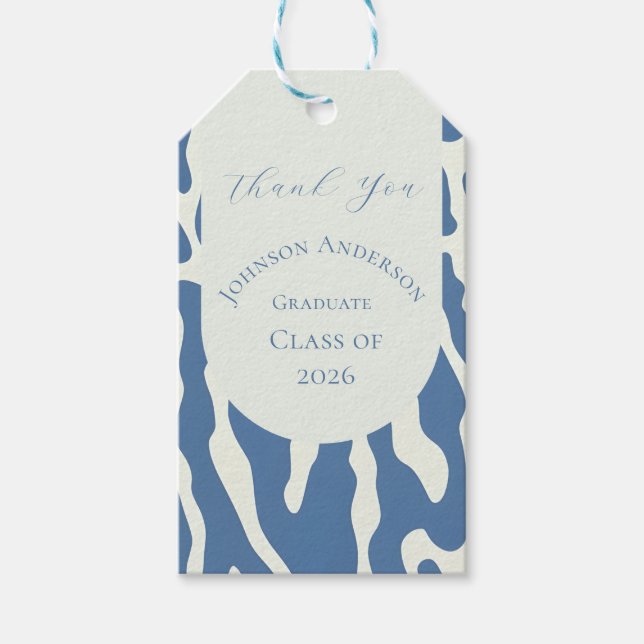 Modern abstract Pattern graduation thank you tag (Front)