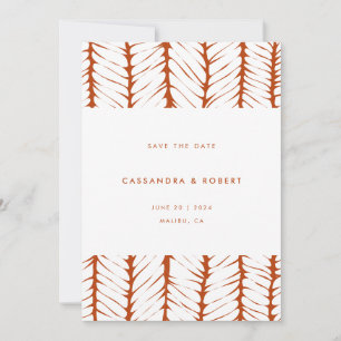 Modern Abstract Pattern Graphic Rust Terracotta Save The Date