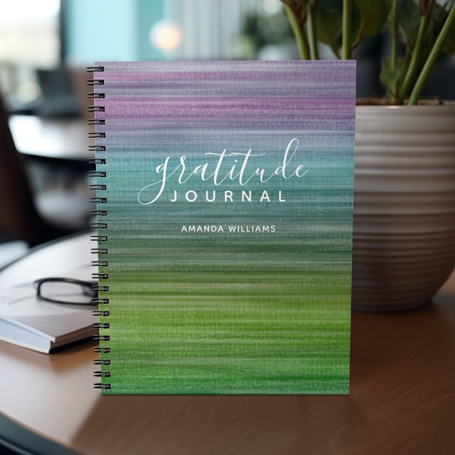 Modern Abstract Pattern Gratitude Journal and Name (Gratitude notebook - personalize with your name or other text)
