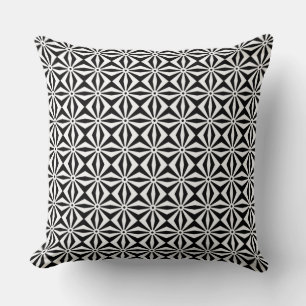 Modern Abstract Pattern in Black and White Throw Pillow
