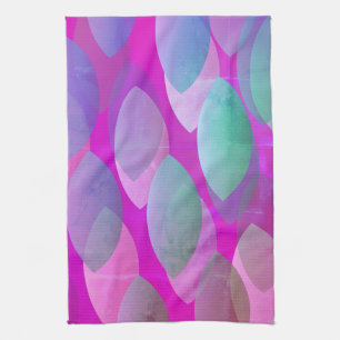 Modern Abstract Pattern Magenta Purple Pink Teal Kitchen Towel
