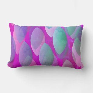Modern Abstract Pattern Magenta Purple Pink Teal Lumbar Pillow
