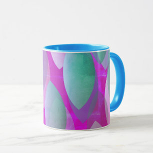 Modern Abstract Pattern   Magenta Purple Pink Teal Mug