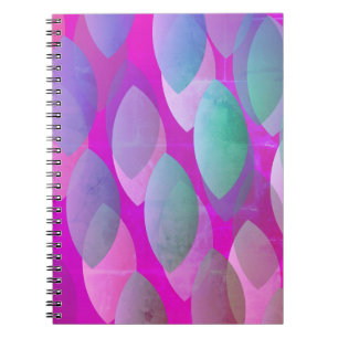 Modern Abstract Pattern   Magenta Purple Pink Teal Notebook