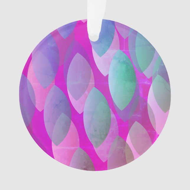 Modern Abstract Pattern | Magenta Purple Pink Teal Ornament (Front)