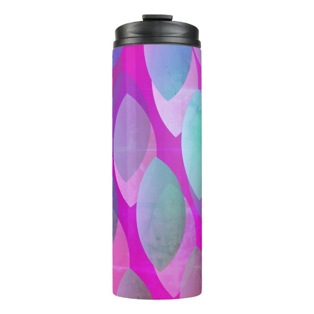 Modern Abstract Pattern | Magenta Purple Pink Teal Thermal Tumbler (Front)