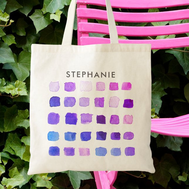 Modern Abstract Pattern Personalised Purple Tote Bag (Creator Uploaded)