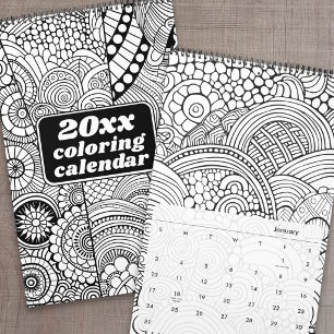 Modern Abstract Patterns Colouring Calendar
